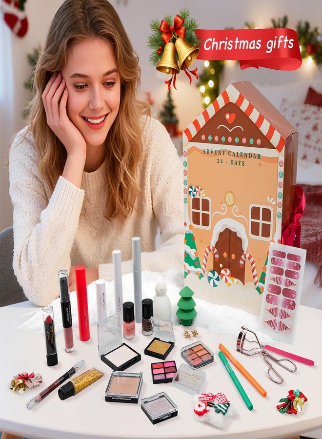 AOLIKOKO Makeup Advent Calendar 2025, 24 Days Christmas Gift Set For Women Girls &Teens, Surprises Christmas Calendar Countdown Gift for Women,Countdown Calendar Full Makeup Kit Cosmetic Gift - Image 2